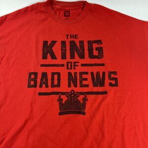WWE Mens Red‎ Wade Barrett The King Of Bad News Graphic Pullover T Shirt Size 3X